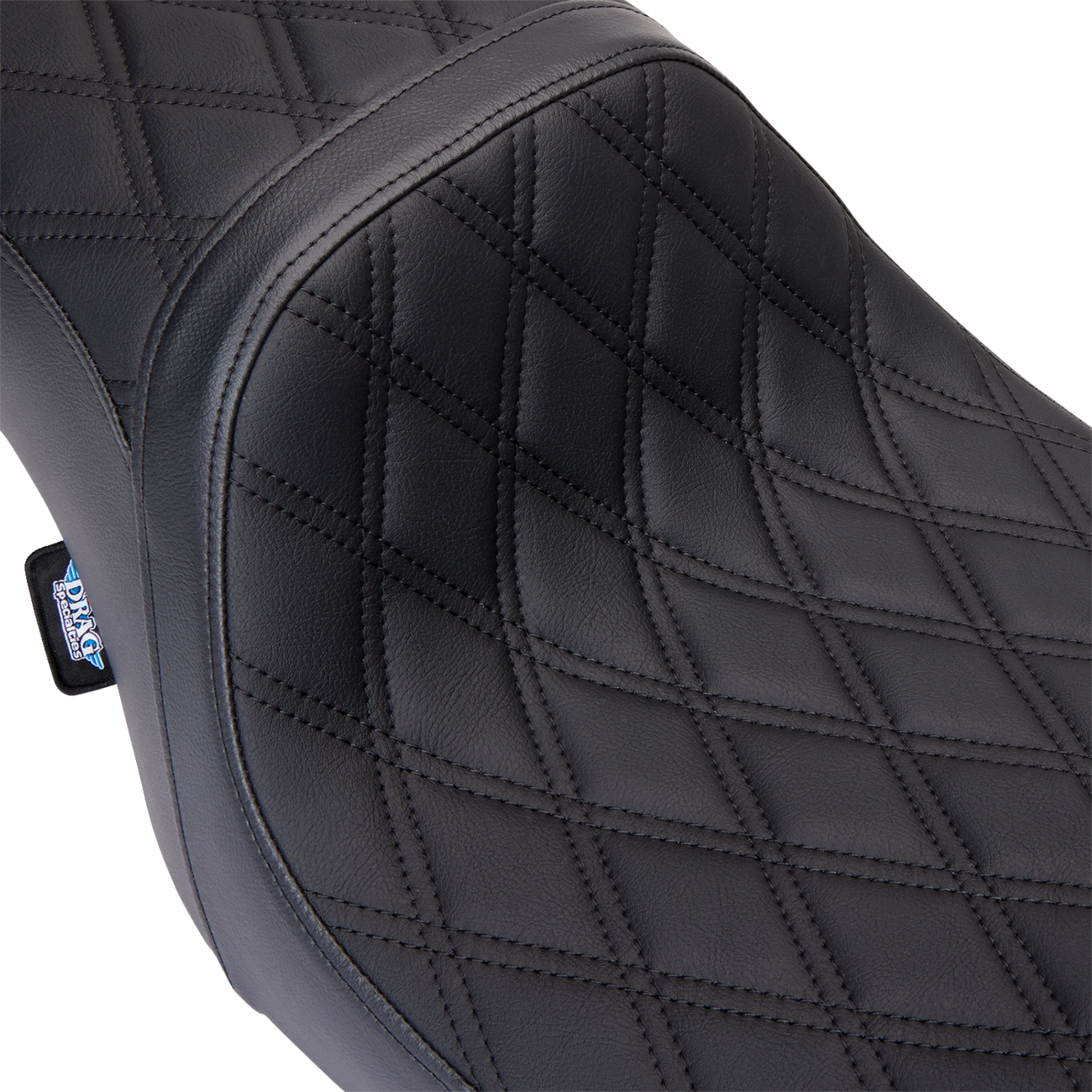 DRAG SPECIALTIES SEATS Predator 2-Up Seat - Vinyl - Double Diamond Black Stitch - w/o Backrest - FL '08-'23 0801-1490