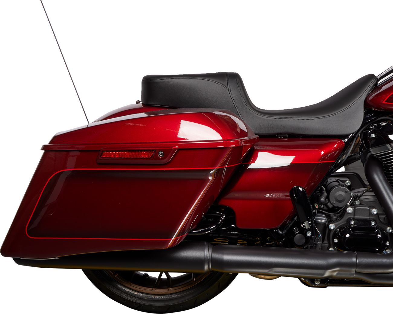 DRAG SPECIALTIES SEATS Predator 2-Up Seat - Solar Leather - Black - Smooth - w/o Backrest - FL '08-'23 08801-1495