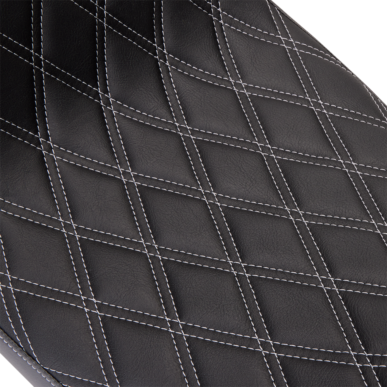 DRAG SPECIALTIES SEATS Predator 2-Up Seat - Vinyl - Double Diamond Silver Stitch - w/o Backrest - FL '08-'23 0801-1492