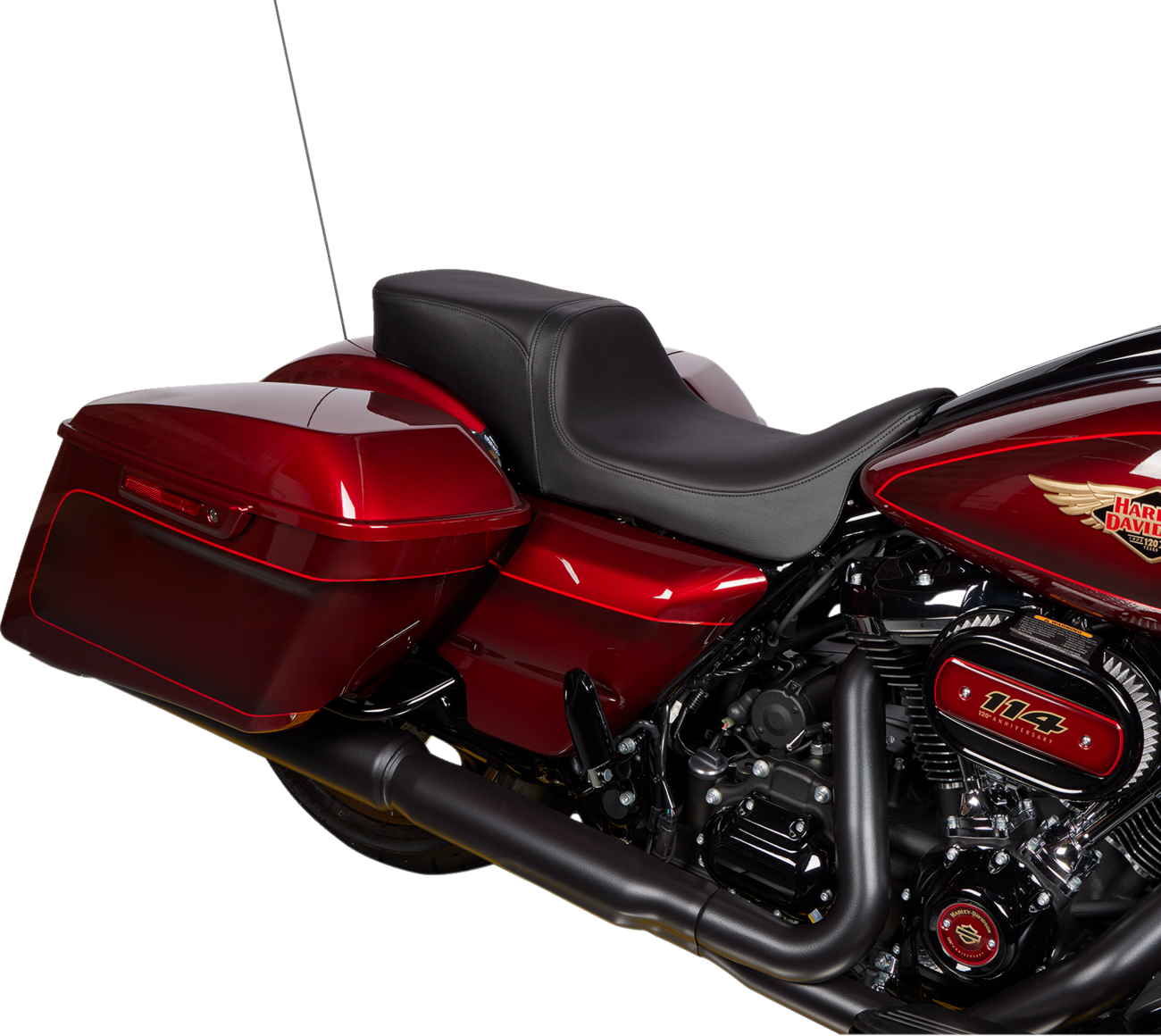 DRAG SPECIALTIES SEATS Predator 2-Up Seat - Solar Leather - Black - Smooth - w/o Backrest - FL '08-'23 08801-1495