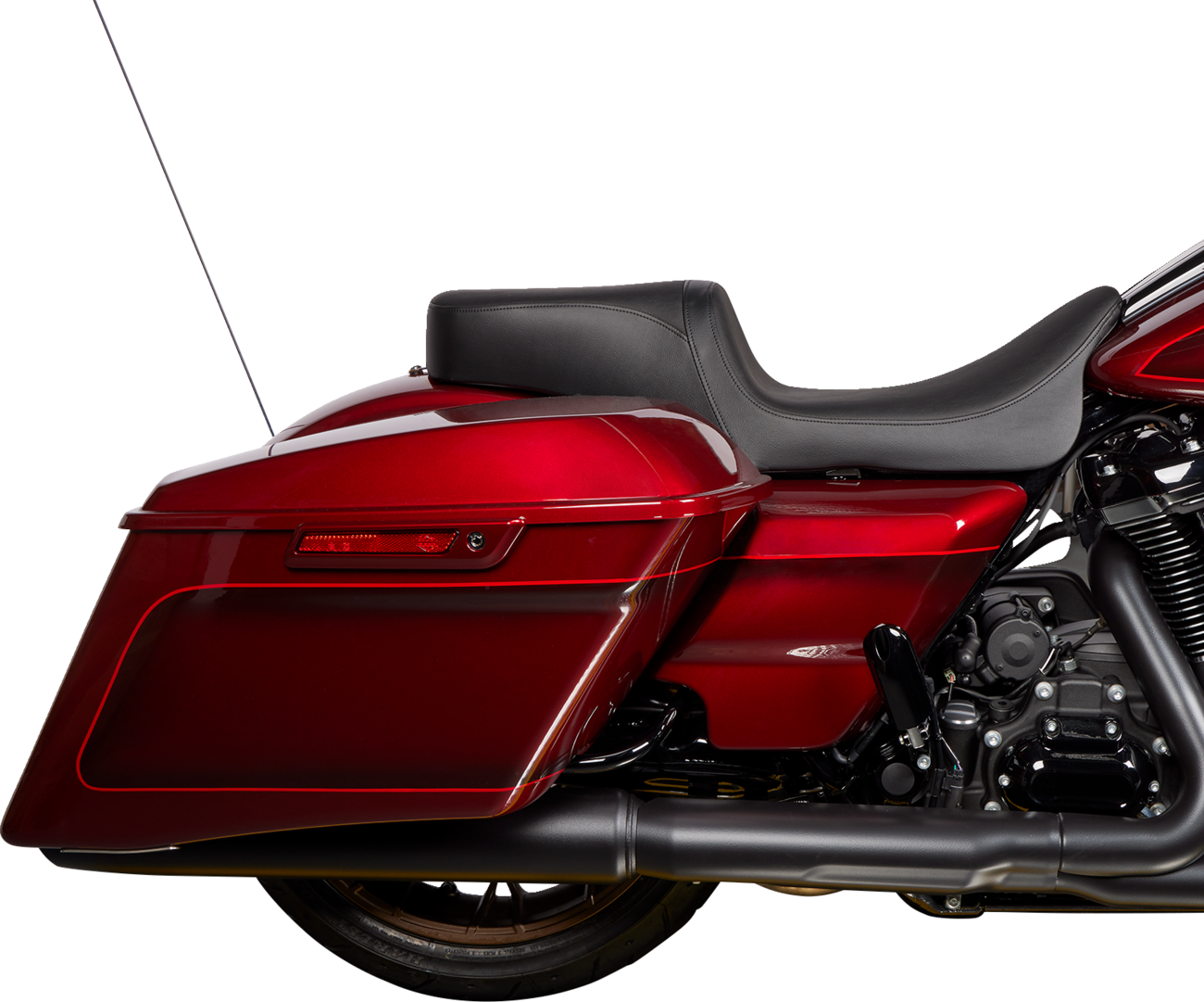 DRAG SPECIALTIES SEATS Predator 2-Up Seat - Vinyl - Black - Smooth - w/o Backrest - FLH/FLT '08-'24 0801-1487