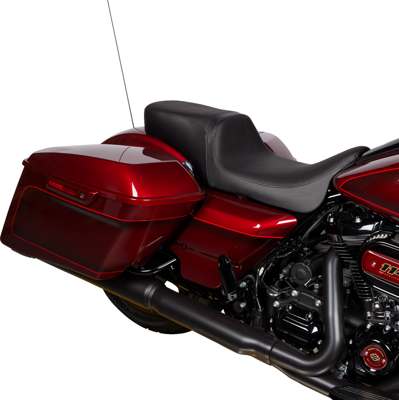 DRAG SPECIALTIES SEATS Predator 2-Up Seat - Vinyl - Black - Smooth - w/o Backrest - FLH/FLT '08-'24 0801-1487