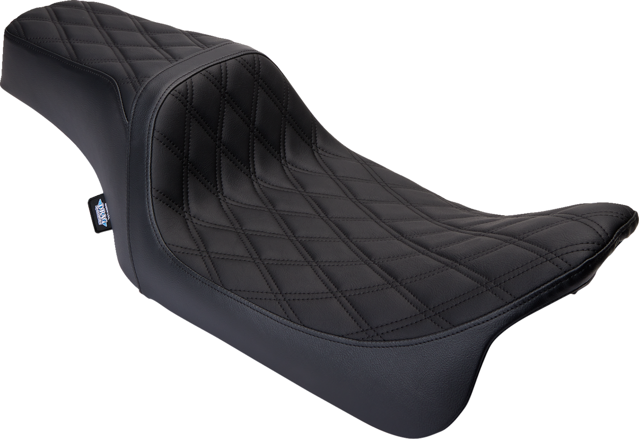 DRAG SPECIALTIES SEATS Predator 1Up Seat - Vinyl - Double Diamond Black Stitch - FLH '08-'23 0801-1483
