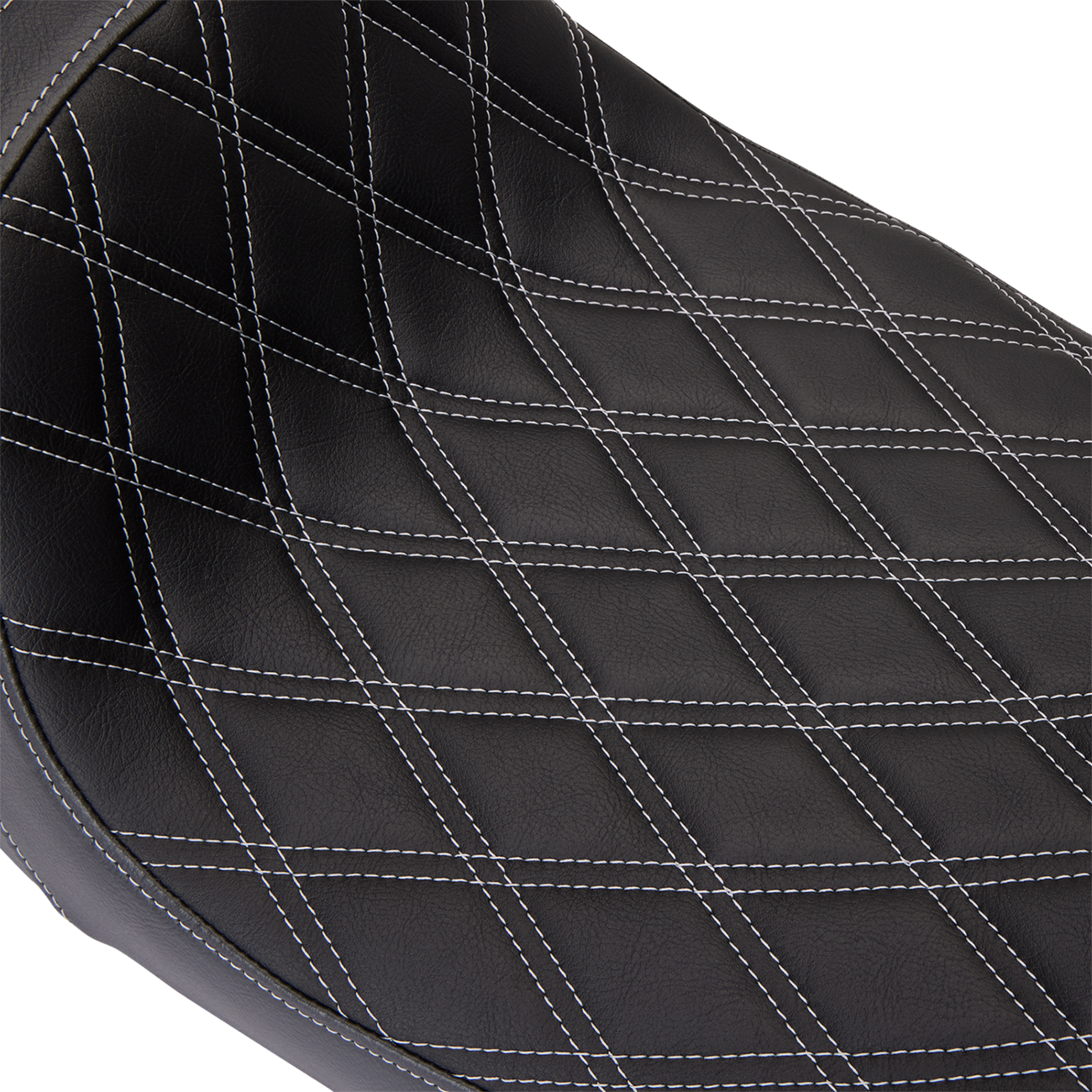 DRAG SPECIALTIES SEATS Predator 1Up Seat - Vinyl - Double Diamond Silver Stitch - FLH '08-'23 08011489