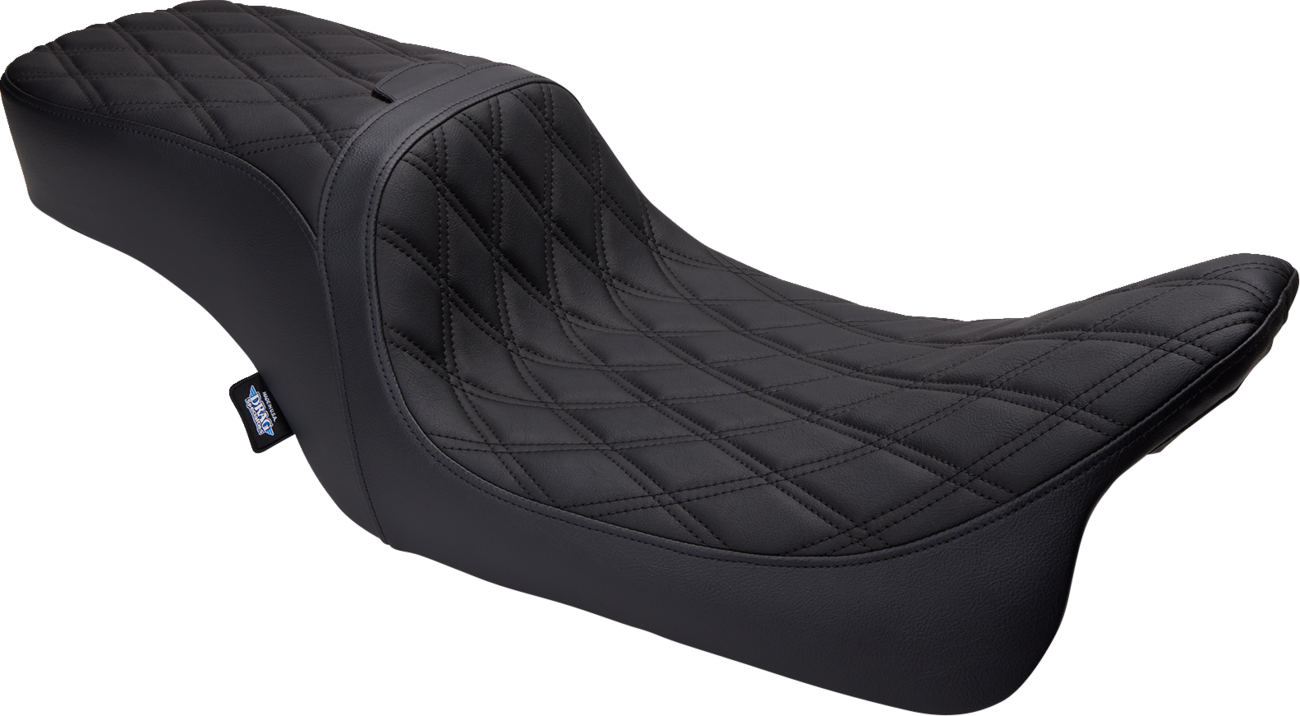 DRAG SPECIALTIES SEATS Predator 2-Up Seat - Vinyl - Double Diamond - w/o Backrest - FLH/FLTR '08-'23 0801-1500
