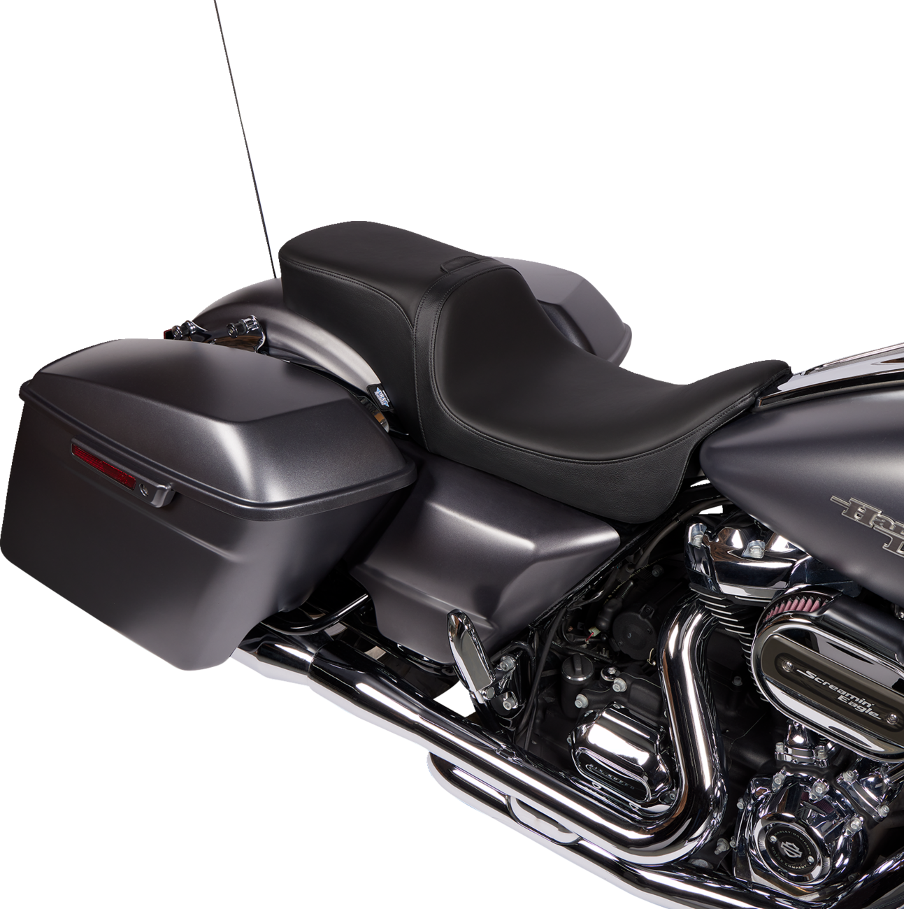 DRAG SPECIALTIES SEATS Predator 2-Up Seat - Solar Leather - Smooth - w/ Backrest Receptacle - FL '08-'23 0801-1501