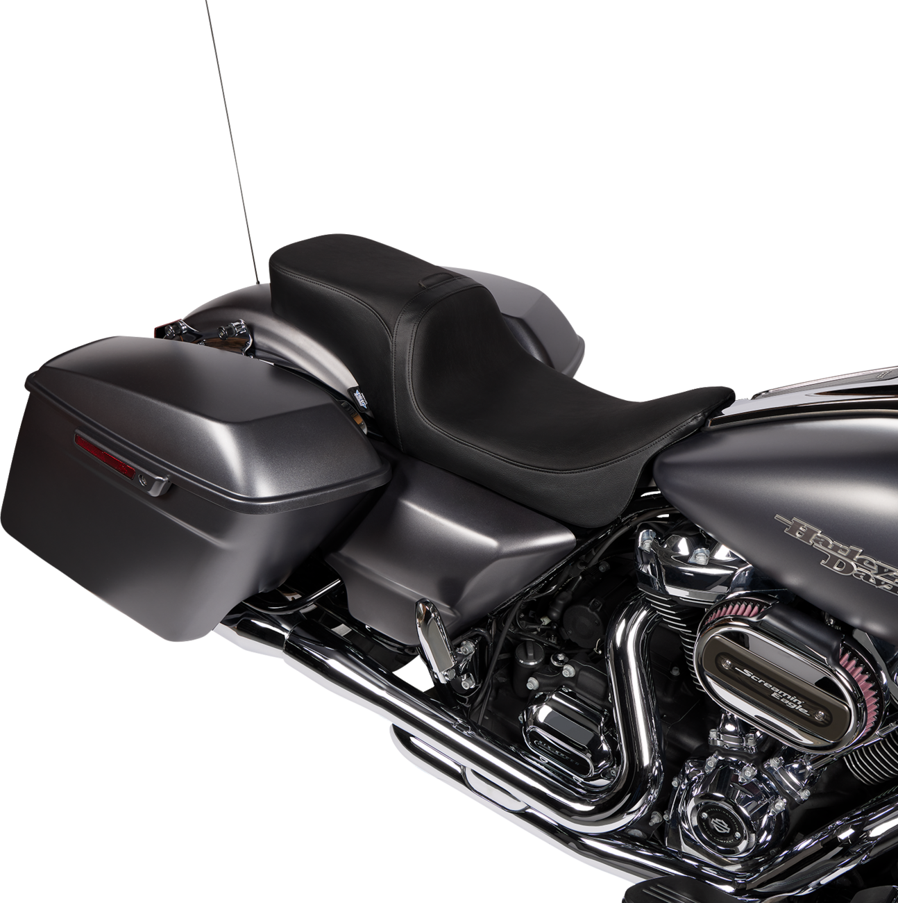 DRAG SPECIALTIES SEATS Predator 2-Up Seat - Vinyl - Smooth - w/o Backrest - FLH/FLTR '08-'24 0801-1499
