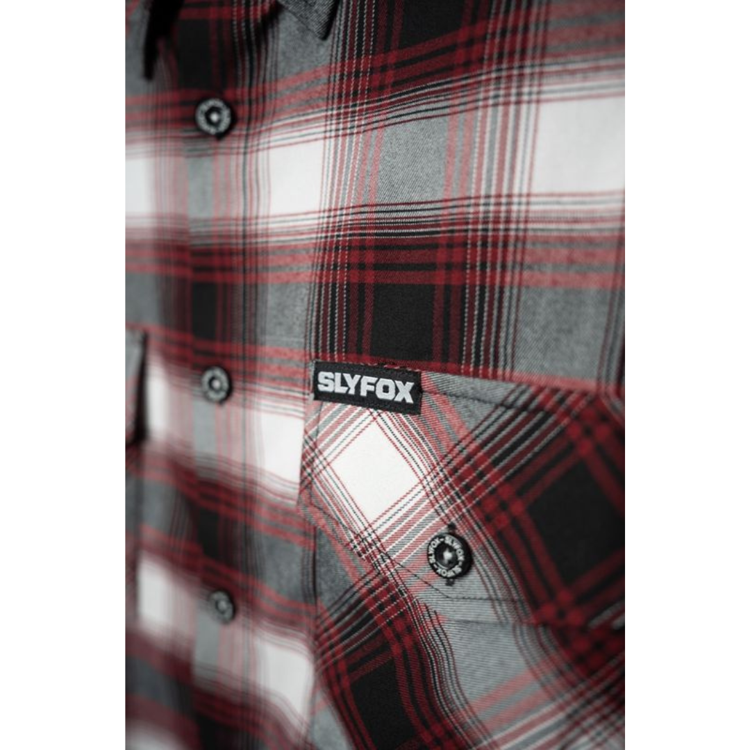 SlyFox Flannel - Red, White, & Black