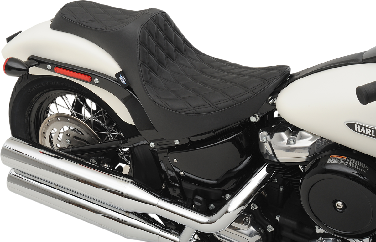 DRAG SPECIALTIES SEATS Predator III Seat - Double Diamond - Black Stitching - FL/FX '18-'23 0802-1145
