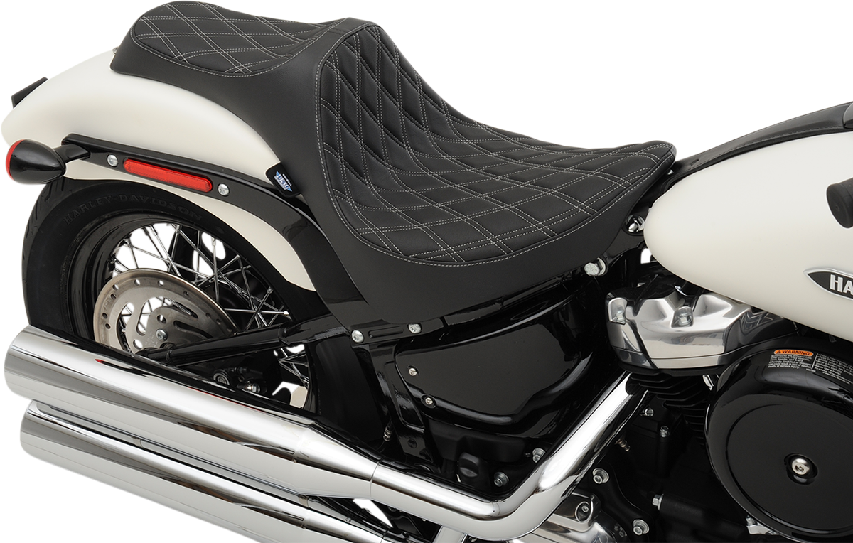 DRAG SPECIALTIES SEATS Predator III Seat - Double Diamond - Silver Stitching - FL/FX '18-'23 0802-1146