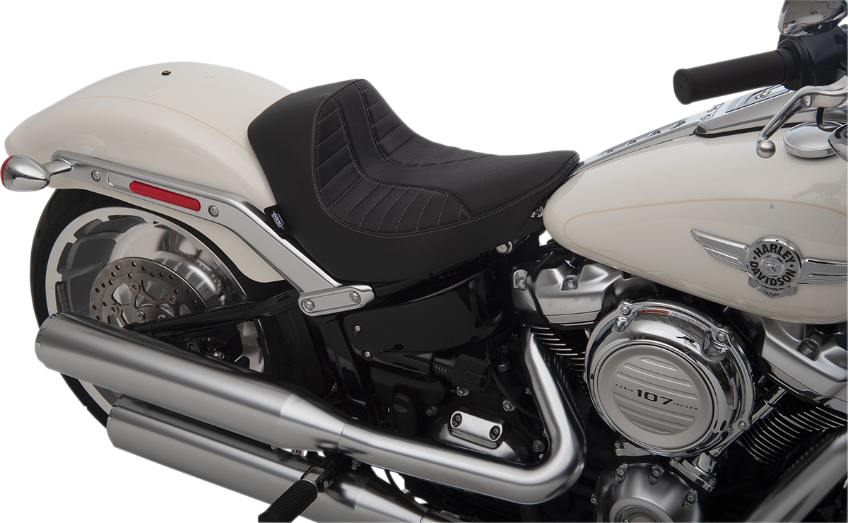 DRAG SPECIALTIES SEATS EZ-Solo Seat - Scorpion Stitch - Silver Thread - Vinyl - FLFB/S '18-'22 0802-1186
