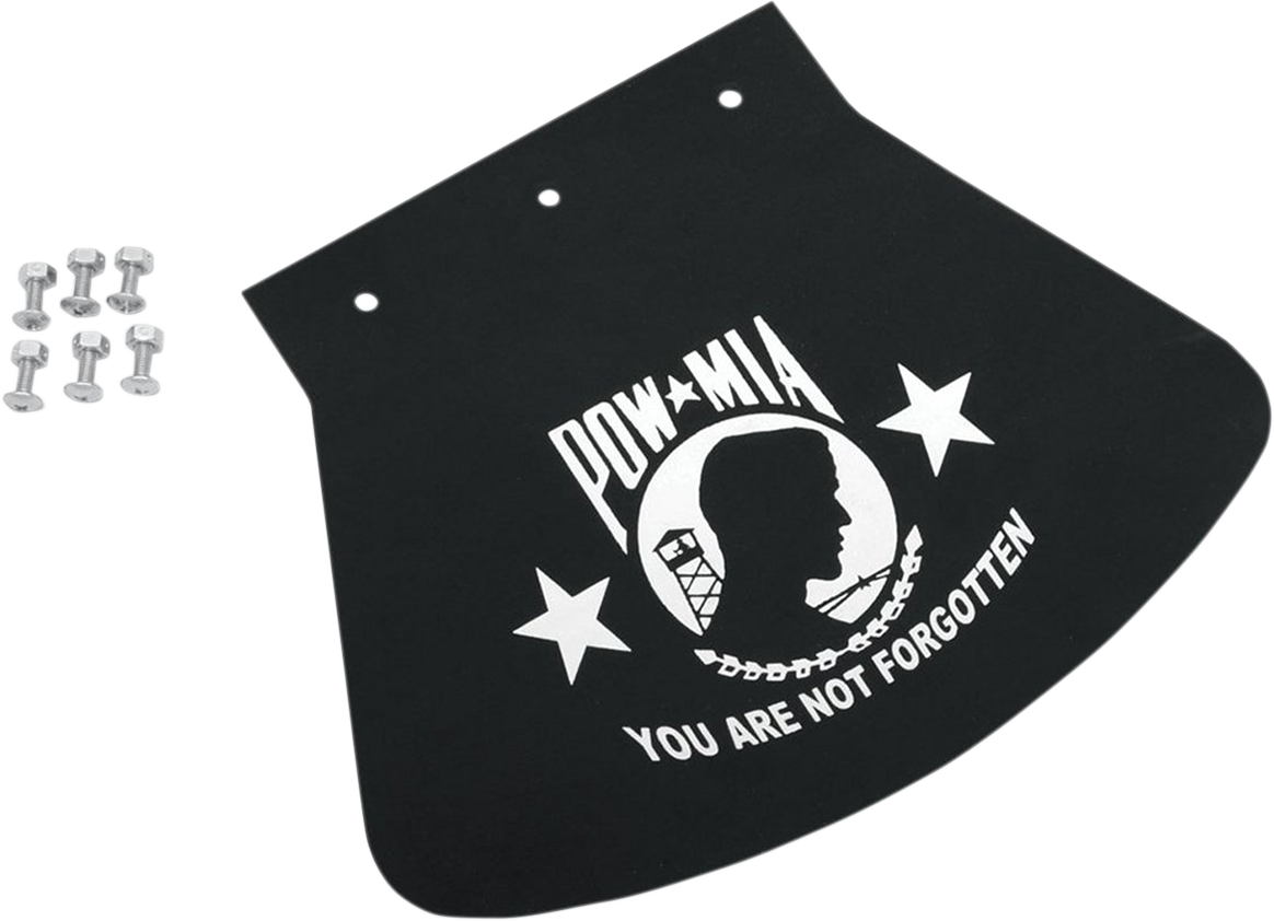 DRAG SPECIALTIES SEATS Large Mud Flap - POW-MIA - 10-1/2" W x 8" H 1420-0046