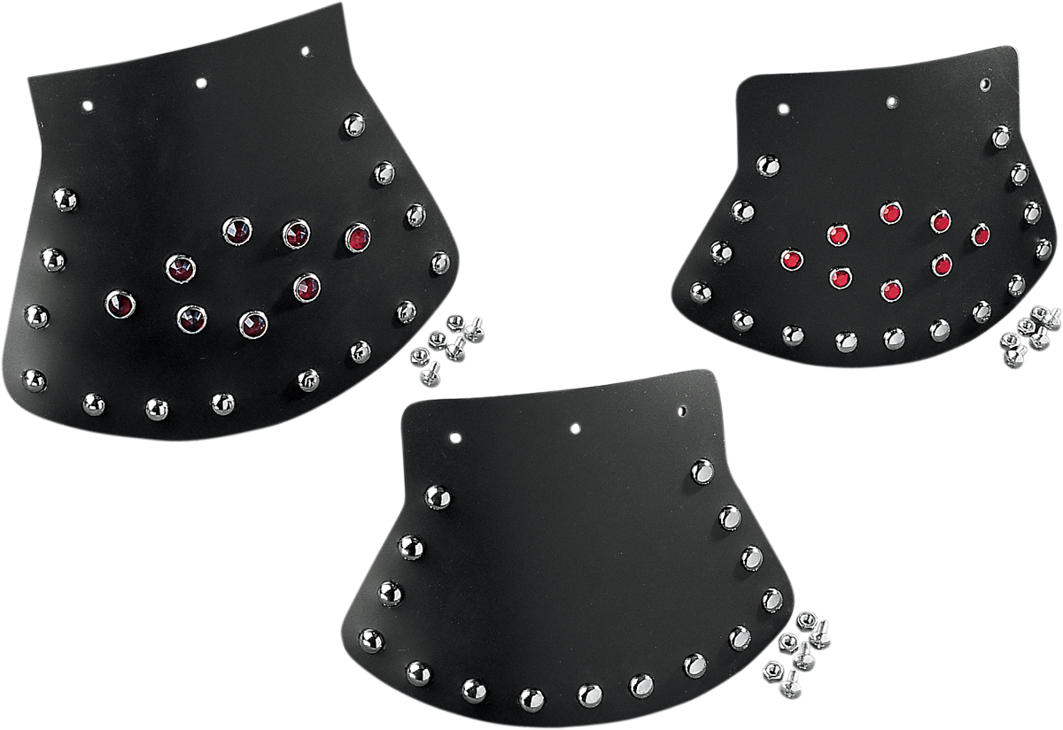 DRAG SPECIALTIES SEATS Medium Mud Flap - Studded with Plain Center - 9-1/2" W x 6-1/2" H DS393703