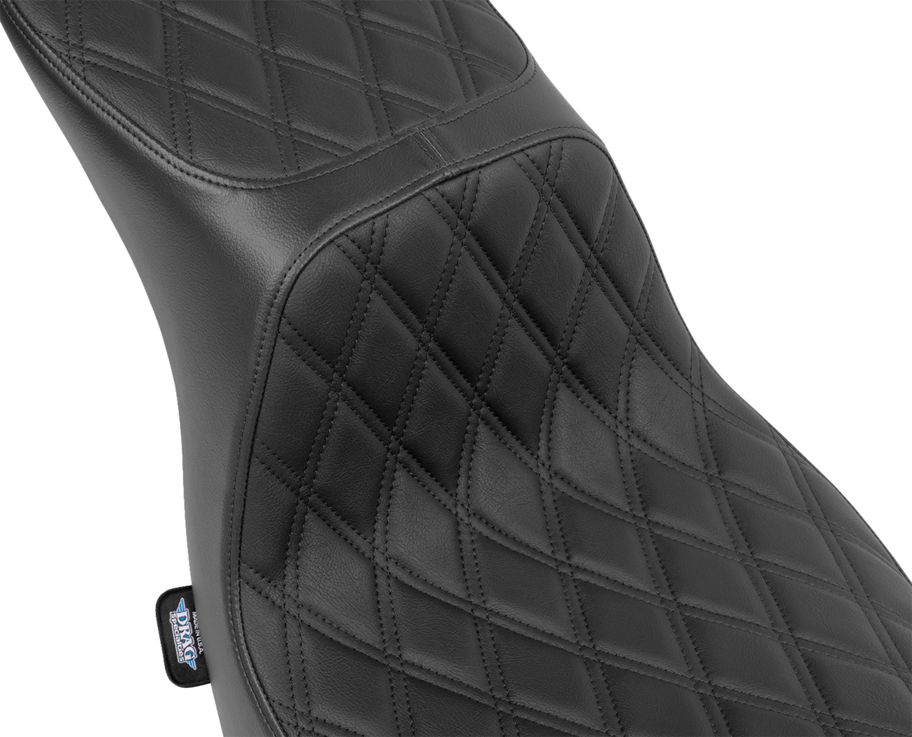 DRAG SPECIALTIES SEATS Predator 2-Up Seat - Vinyl - Double Diamond - Black Stitching - FLSB/FXLRS '18-'24 4688B
