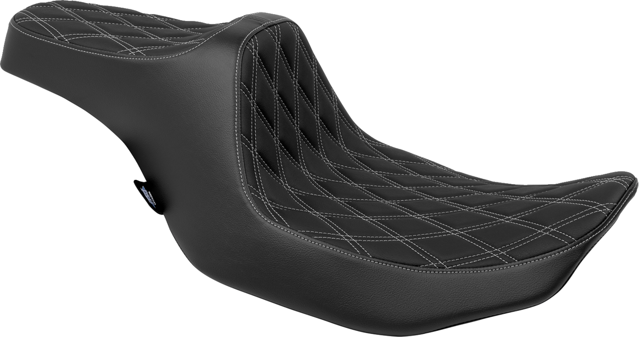 DRAG SPECIALTIES SEATS Predator III Seat - Double Diamond - Silver Stitched - FLT/FLH '23-'24 4686C