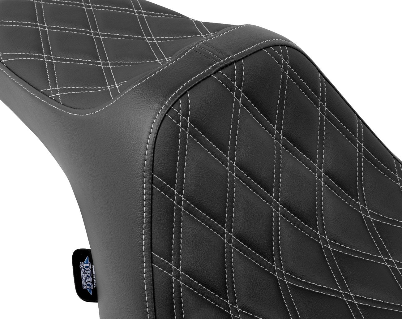 DRAG SPECIALTIES SEATS Predator III Seat - Double Diamond - Silver Stitched - FLT/FLH '23-'24 4686C