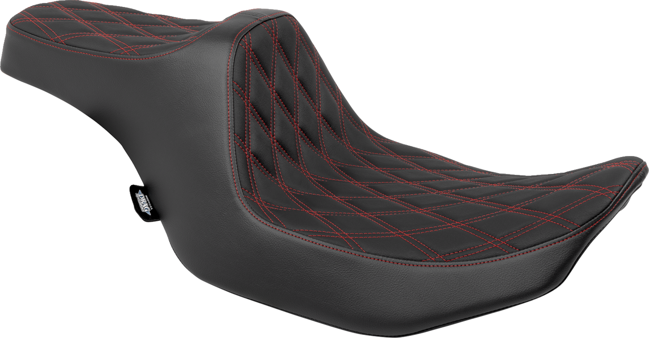 DRAG SPECIALTIES SEATS Predator III Seat - Double Diamond - Red Stitched - FLT/FLH '23-'24 4686D