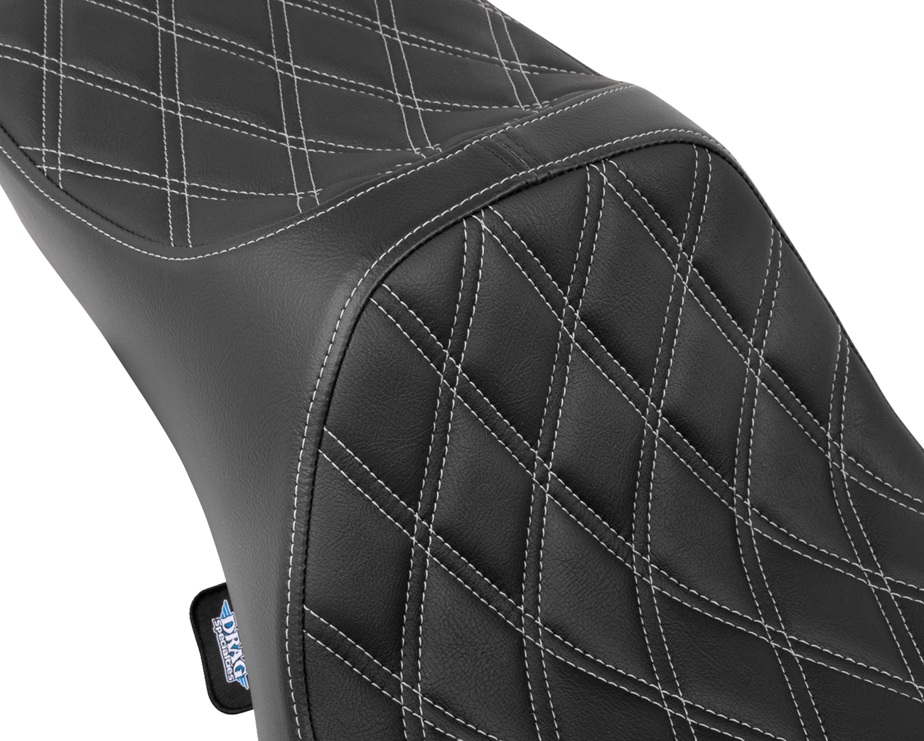 DRAG SPECIALTIES SEATS Predator III Seat - Extended Reach - Double Diamnd - Silver Stitching - FLH/FLT '08-'24 4687C