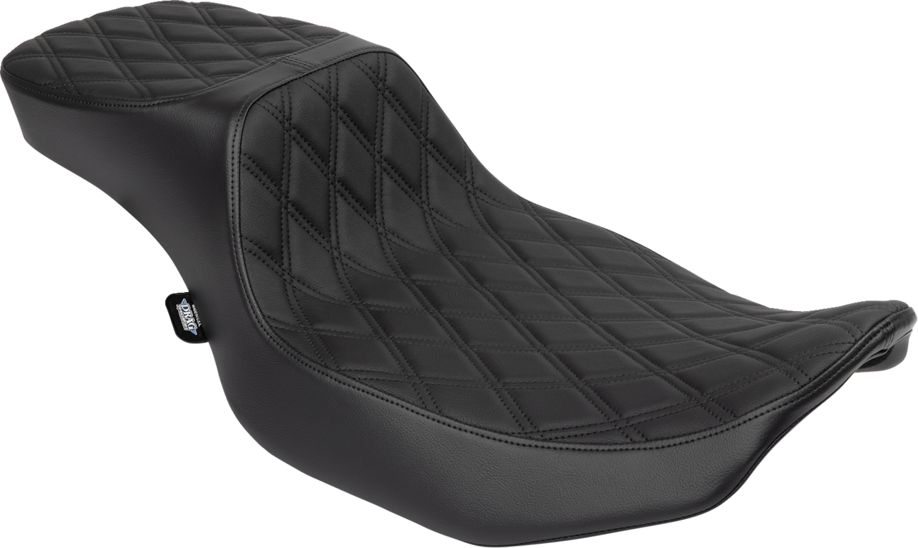 DRAG SPECIALTIES SEATS Performance Predator 2-Up Seat - Vinyl - Black Double Diamond Stitch - FLHX/FLTR '23-'24 4691B