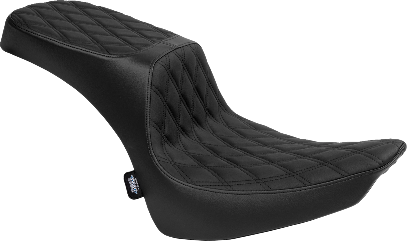 DRAG SPECIALTIES SEATS Performance Predator 2-Up Seat - Vinyl - Double Diamond - Black Thread - FL '00-'17 4689B