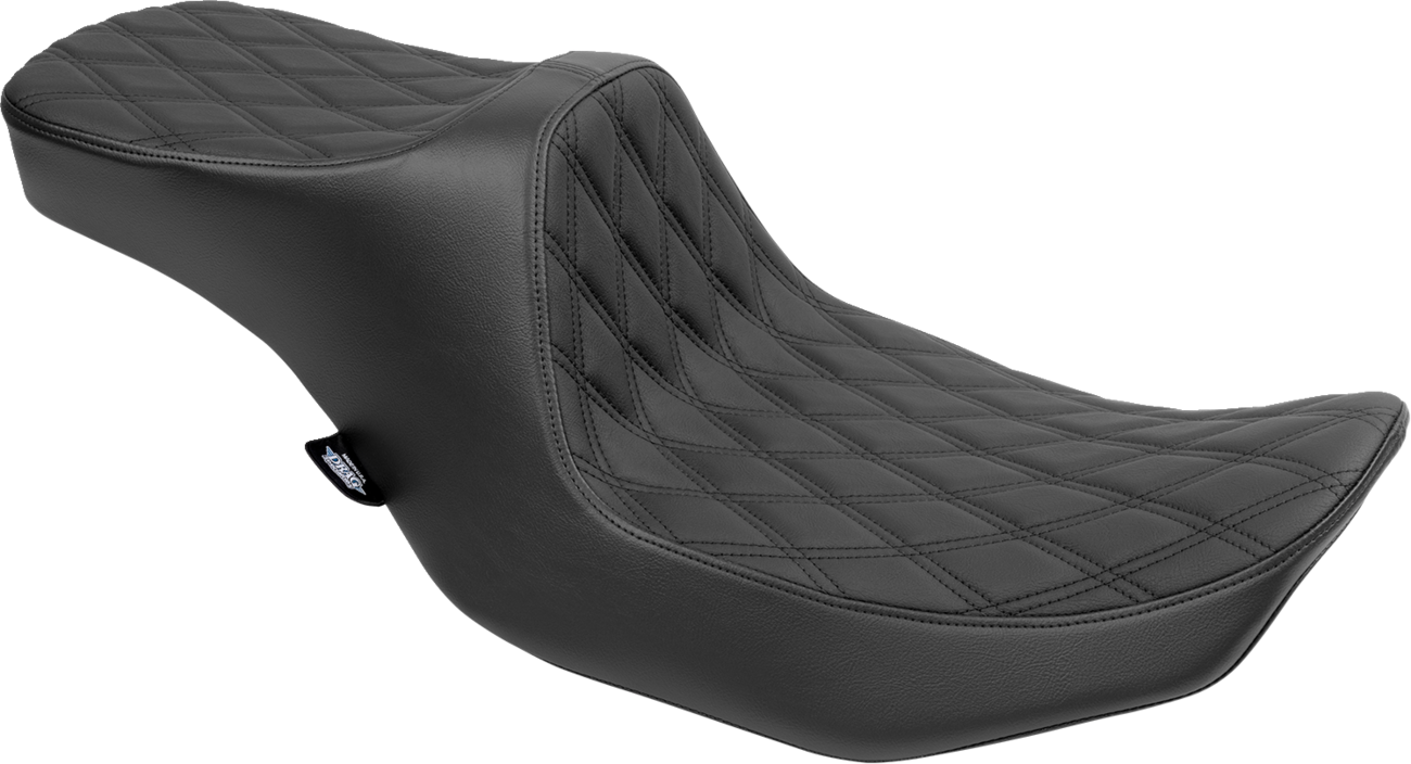 DRAG SPECIALTIES SEATS Predator III 2-Up Seat - Vinyl - Double Diamond - Black Stitching - FLT/FLH '23-'24 4690B