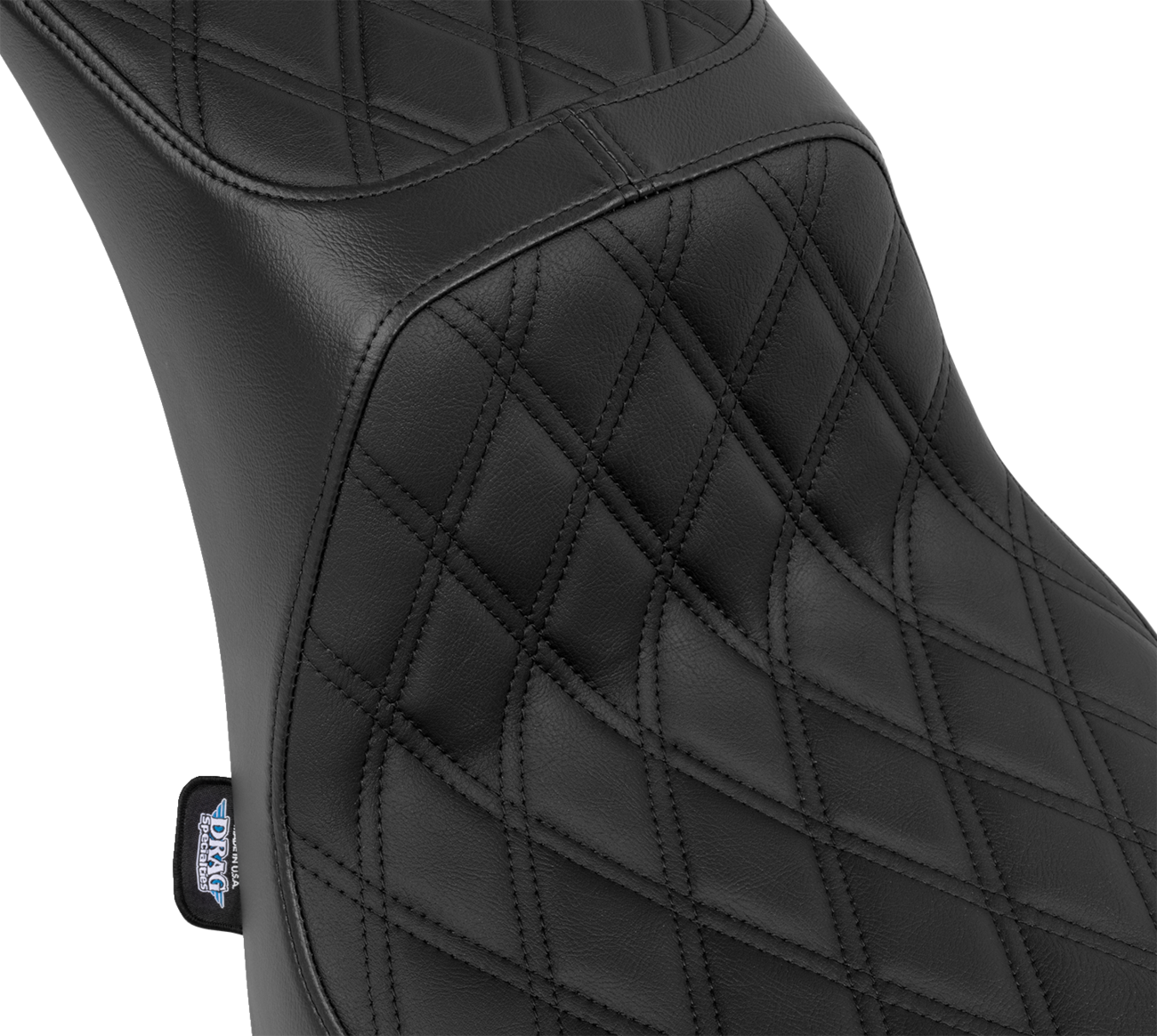 DRAG SPECIALTIES SEATS Performance Predator 2-Up Seat - Vinyl - Double Diamond - Black Thread - FL '00-'17 4689B