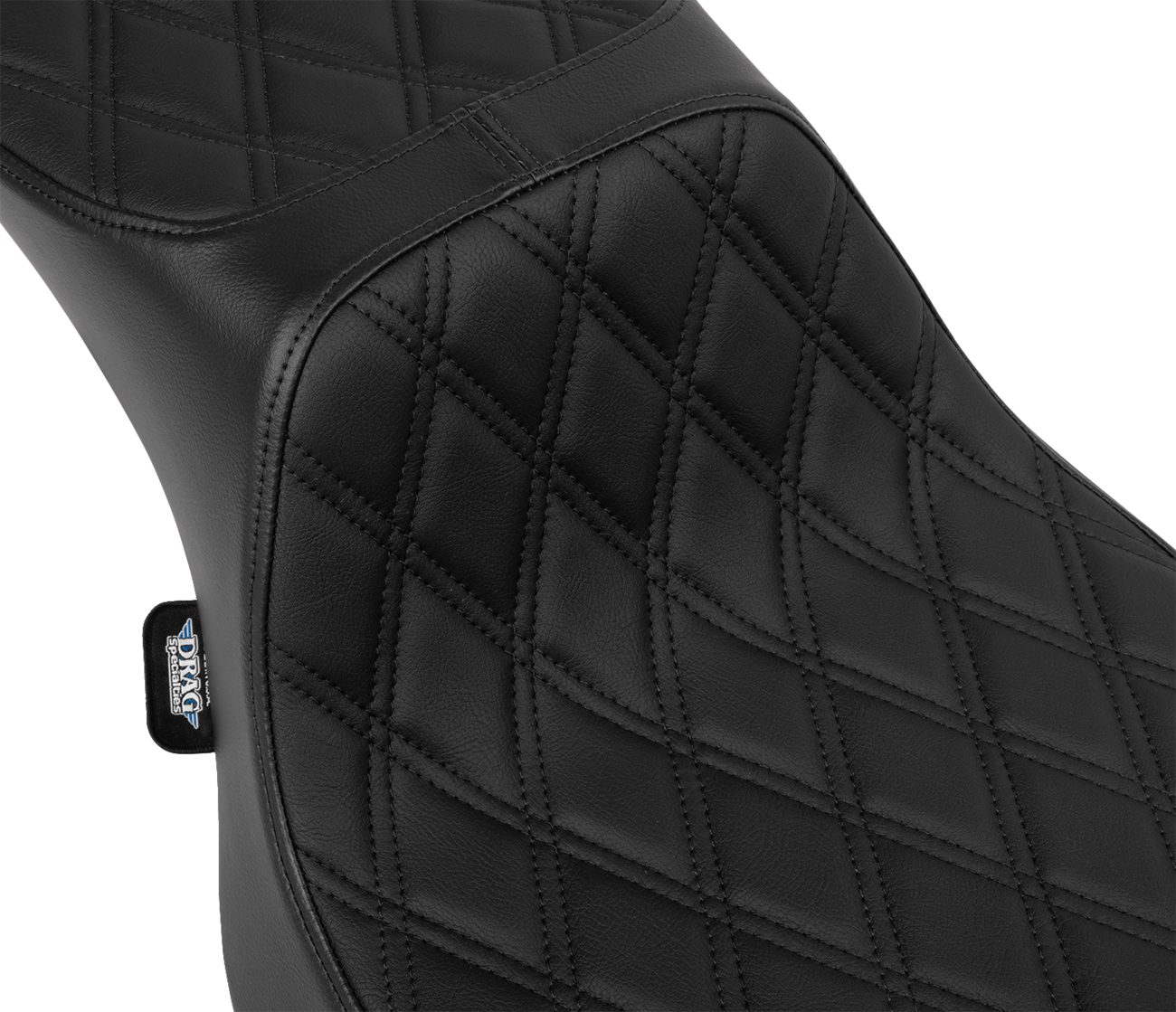 DRAG SPECIALTIES SEATS Performance Predator 2-Up Seat - Vinyl - Black Double Diamond Stitch - FLHX/FLTR '23-'24 4691B