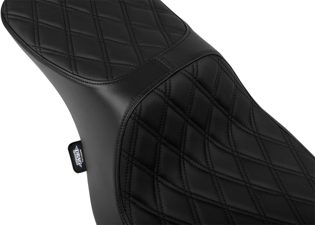 DRAG SPECIALTIES SEATS Predator 2-Up Seat - Vinyl - Double Diamond Black Stitch - w/o Backrest - FLTR/FLHX '23-'24 4692B