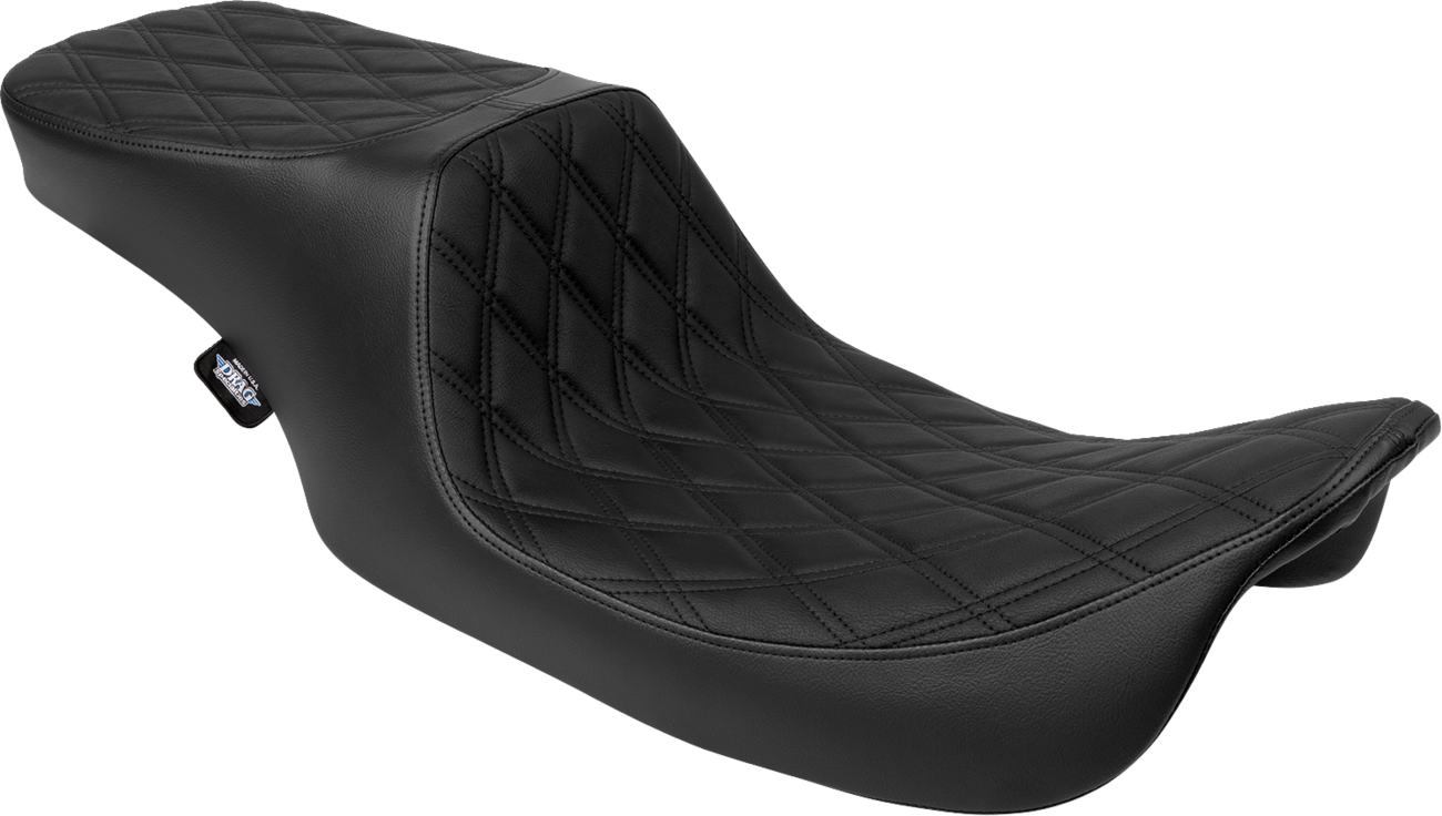 DRAG SPECIALTIES SEATS Predator 2-Up Seat - Vinyl - Double Diamond - Black Stitching- w/o Backrest - FL '97-'07 4695B