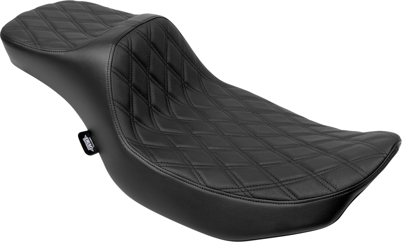 DRAG SPECIALTIES SEATS Extended Reach Predator III Seat - Double Diamond - Black Stitching - Vinyl - FLH/FLT '23-'24 4705B