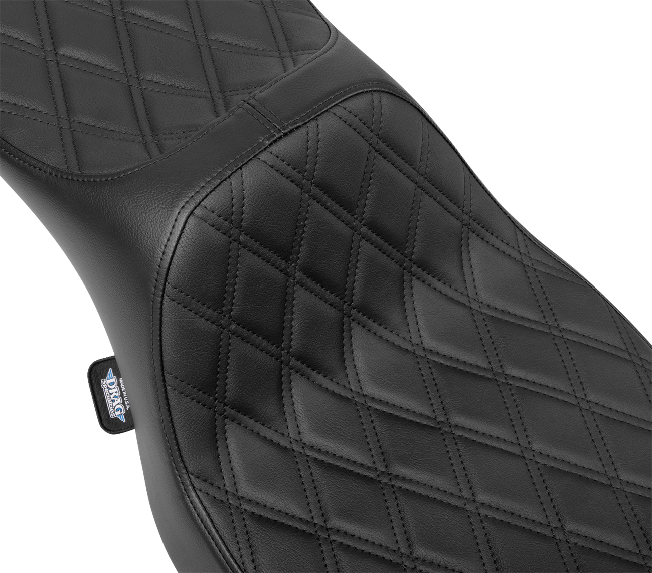 DRAG SPECIALTIES SEATS Extended Reach Predator III Seat - Double Diamond - Black Stitching - Vinyl - FLH/FLT '23-'24 4705B