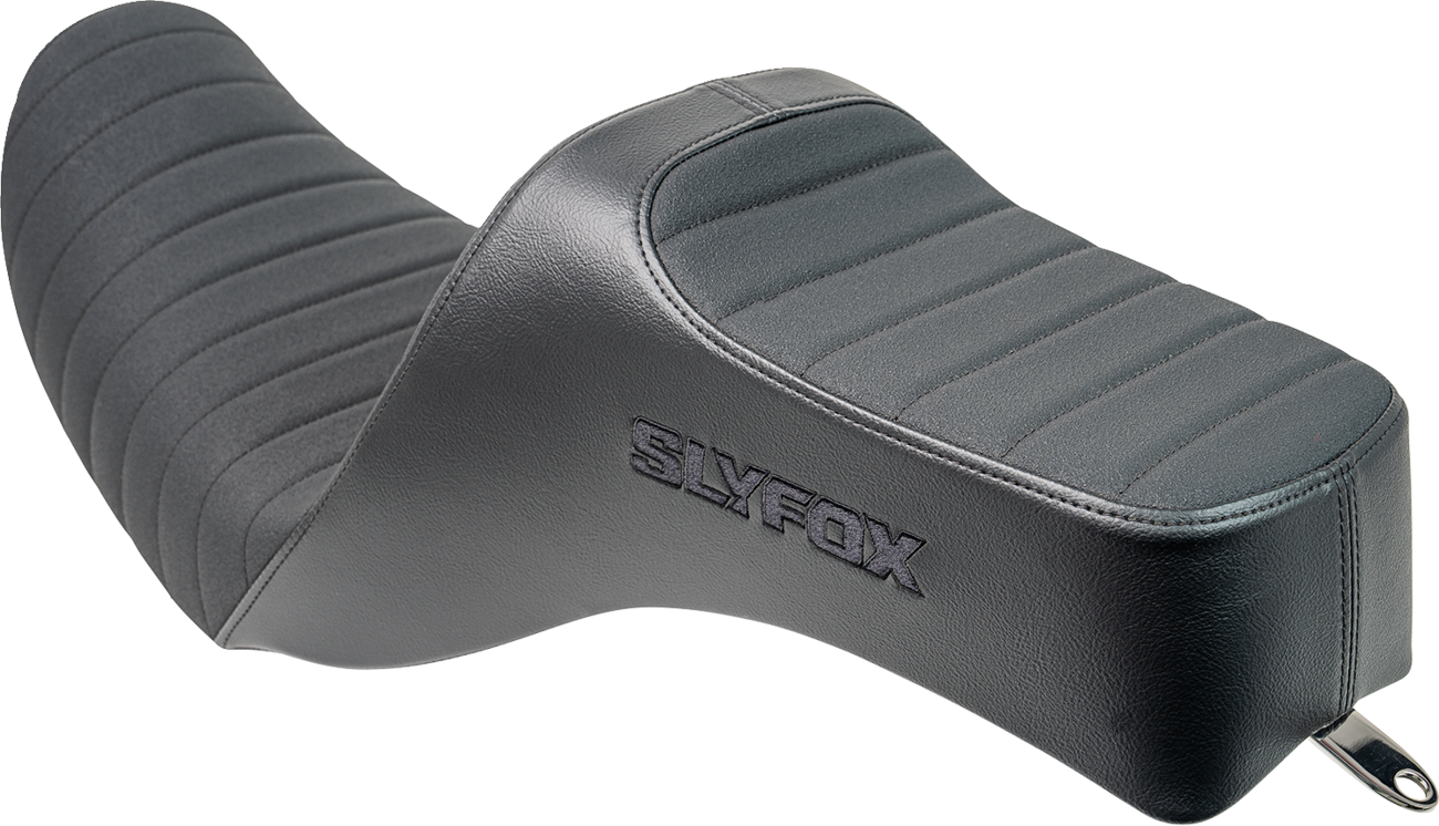 SLYFOX Highnoon Seat - Vinyl - Classic Stitch - Black Logo - Dyna '12-'16 4694A-slyfox
