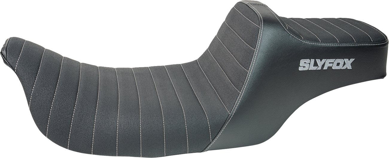 SLYFOX Highnoon Seat - Vinyl - Classic Stitch - Gray Logo - FL '97-'07 4702B-SlyFox