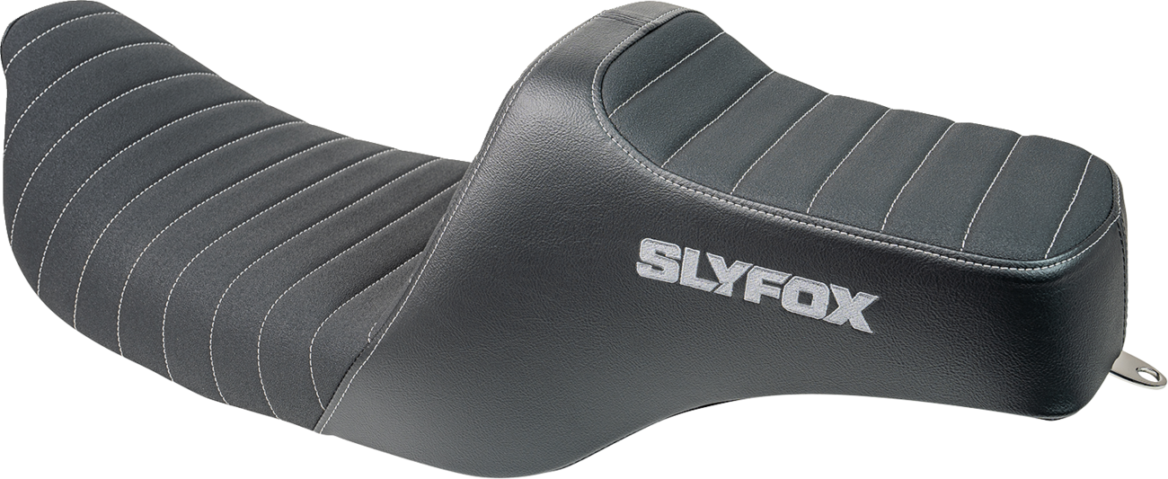 SLYFOX Highnoon Seat - Vinyl - Classic Stitch - Gray Logo - FL '97-'07 4702B-SlyFox