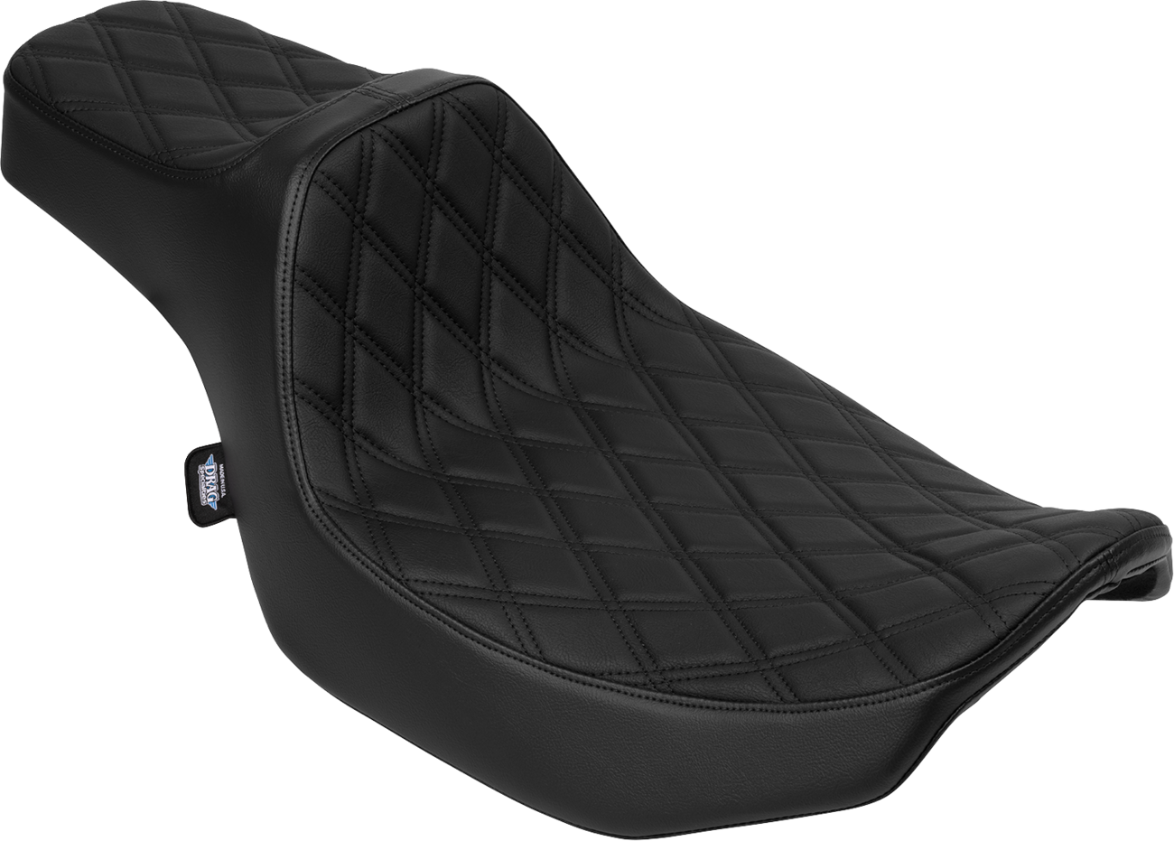 DRAG SPECIALTIES SEATS Extended Reach Predator III Seat - Vinyl - Black Double Diamond Stitch - FLH/FLT '23-'25 4706B