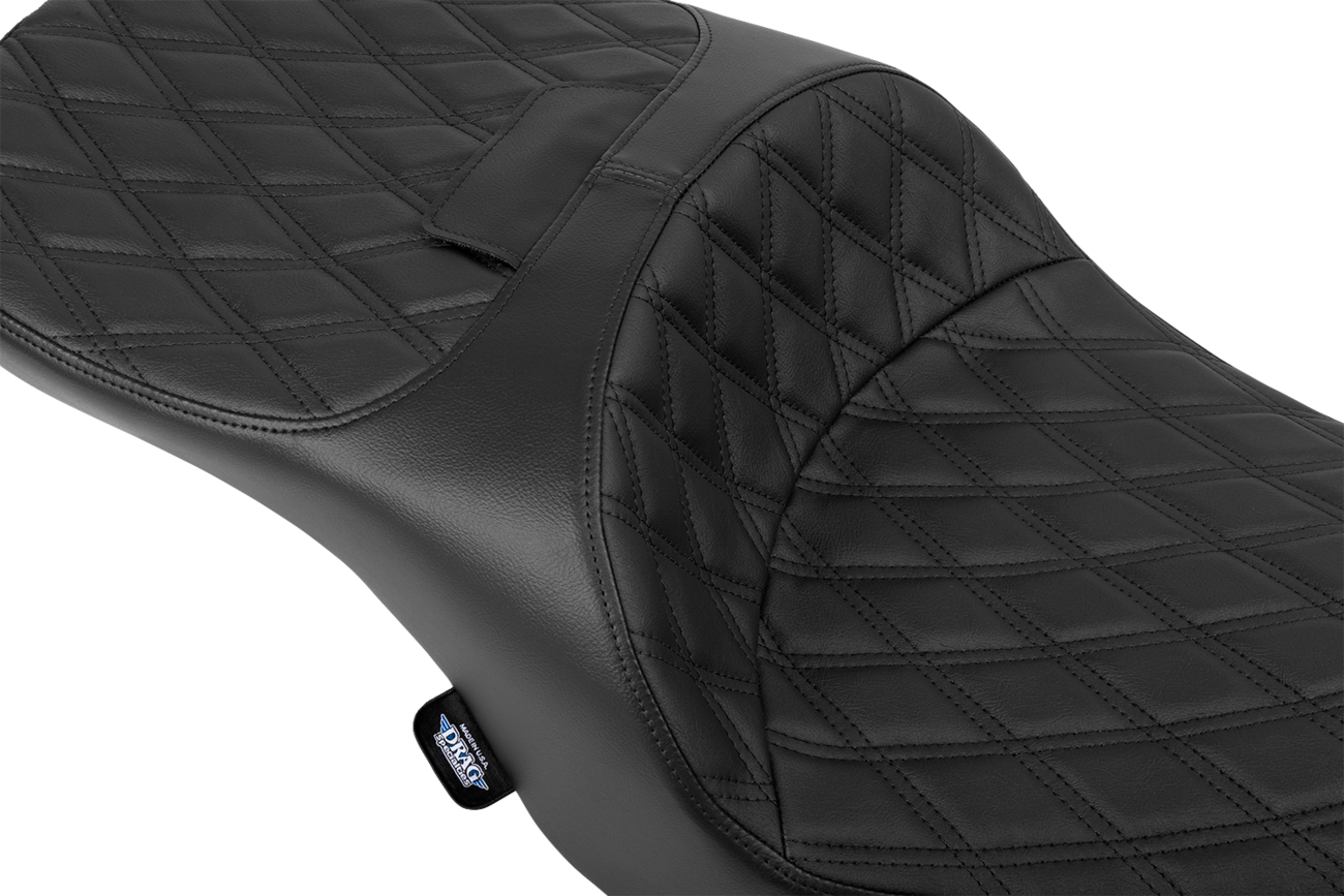 DRAG SPECIALTIES SEATS Forward Position Freedom Seat - Vinyl - Black Double Diamond Stitch - FLH/FLT '23-'25 4715B