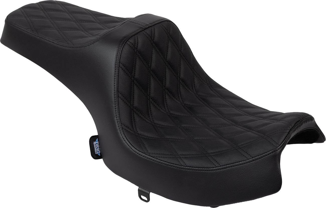 DRAG SPECIALTIES SEATS Predator III Seat - Vinyl - Double Diamond - Black Stitch - Challenger '20-'25 4718B