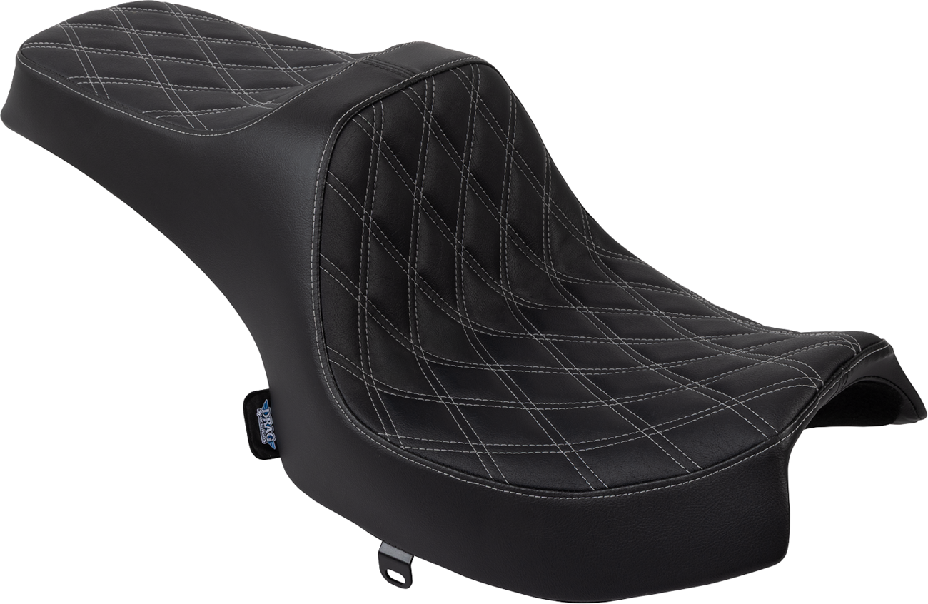 DRAG SPECIALTIES SEATS Predator III Seat - Vinyl - Double Diamond - Silver Stitch - Challenger '20-'25 4718C