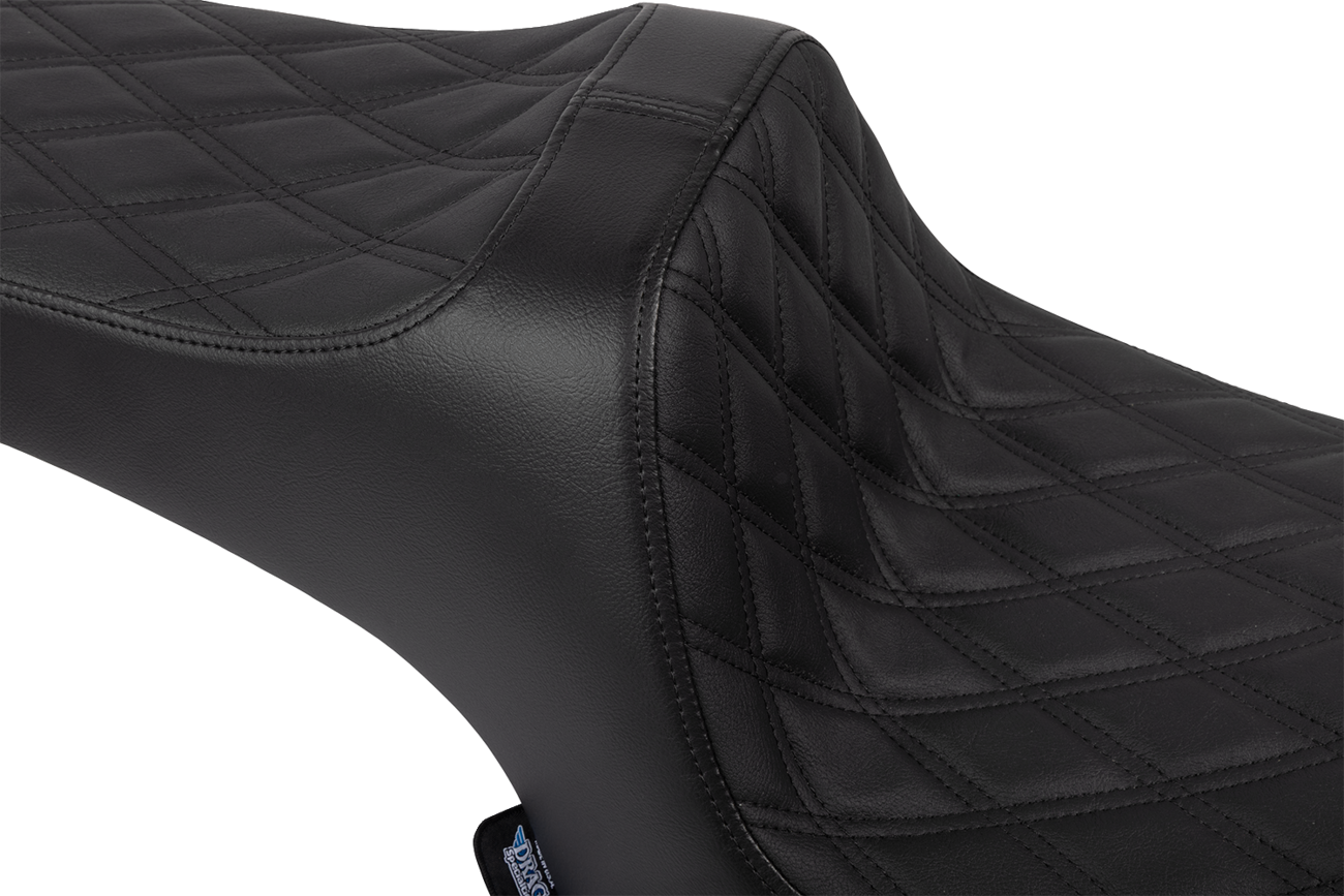 DRAG SPECIALTIES SEATS Predator III Seat - Vinyl - Double Diamond - Black Stitch - Challenger '20-'25 4718B