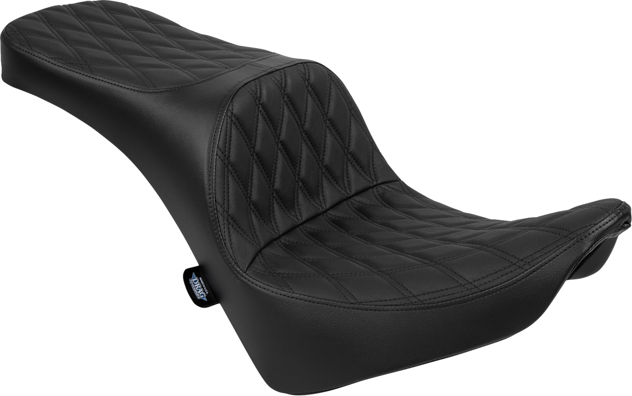 DRAG SPECIALTIES SEATS Freedom Seat - Vinyl - Double Diamond Black Stitch - FL/FX '18-'25 4719B