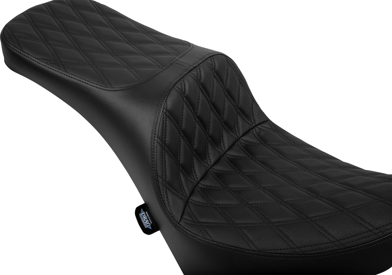 DRAG SPECIALTIES SEATS Freedom Seat - Vinyl - Double Diamond Black Stitch - FL/FX '18-'25 4719B