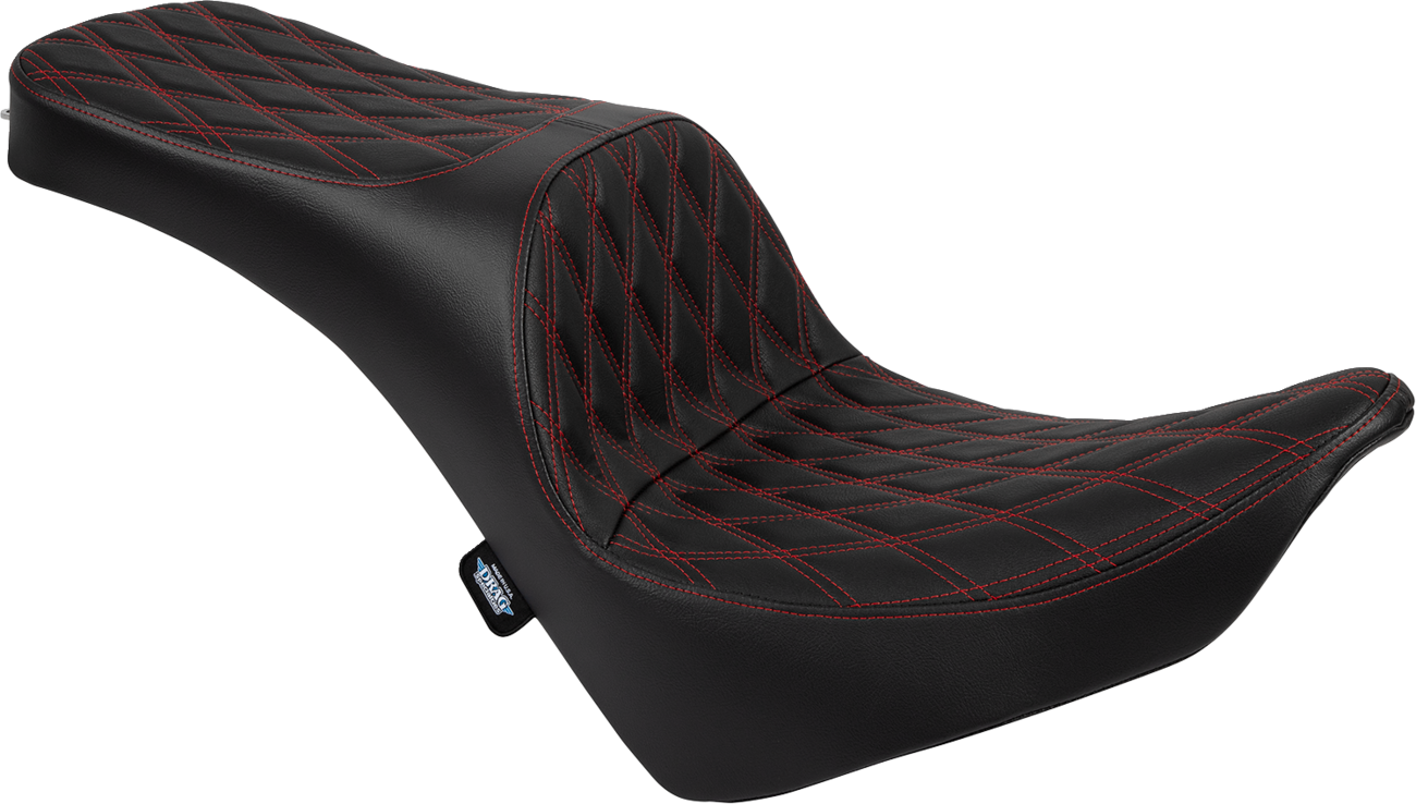 DRAG SPECIALTIES SEATS Freedom Seat - Vinyl - Double Diamond Red Stitch - FL/FX '18-'25 4719D