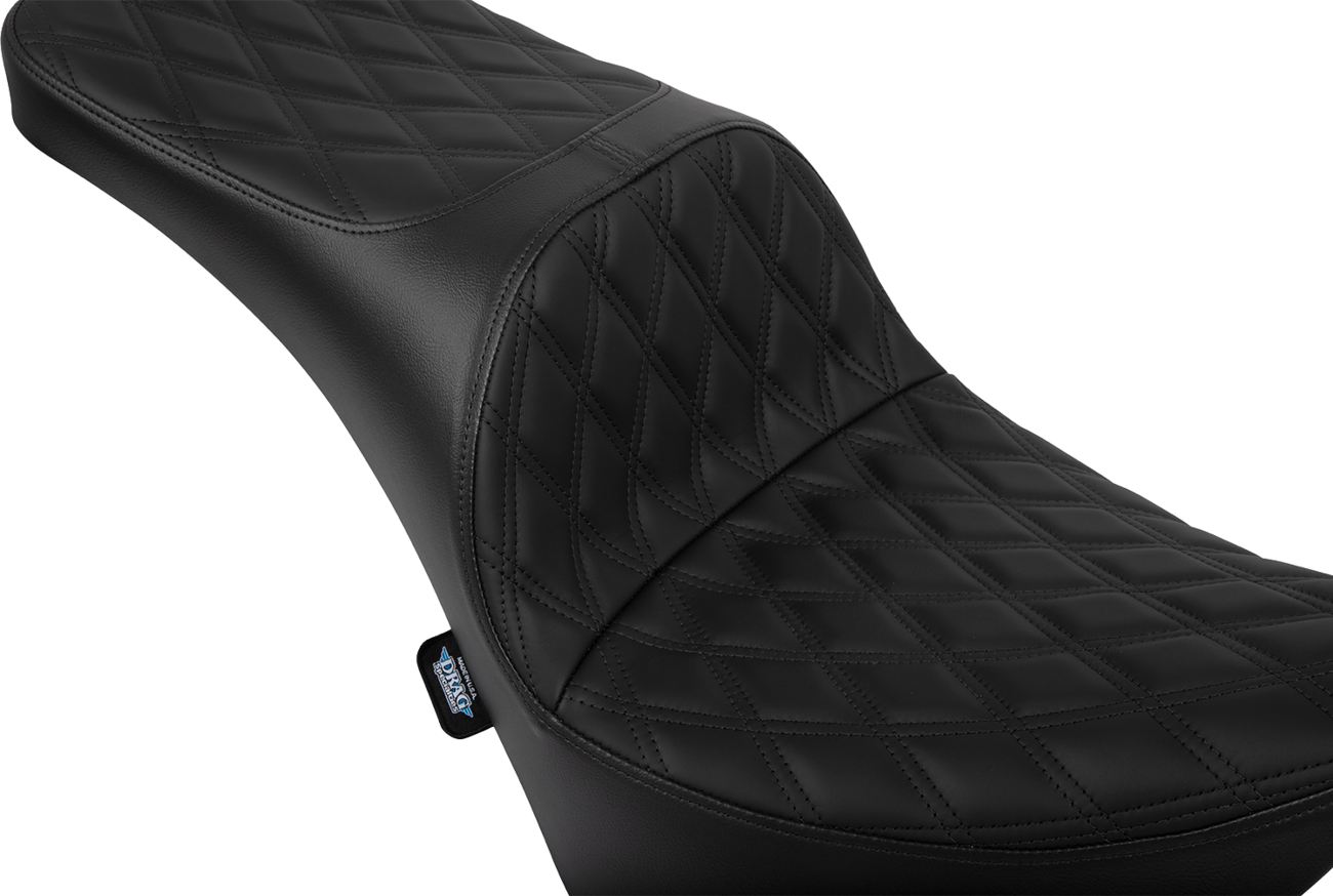 DRAG SPECIALTIES SEATS Freedom Seat - Solar Leather - Double Diamond Black Stitch - FL/FX '18-'25 4719F