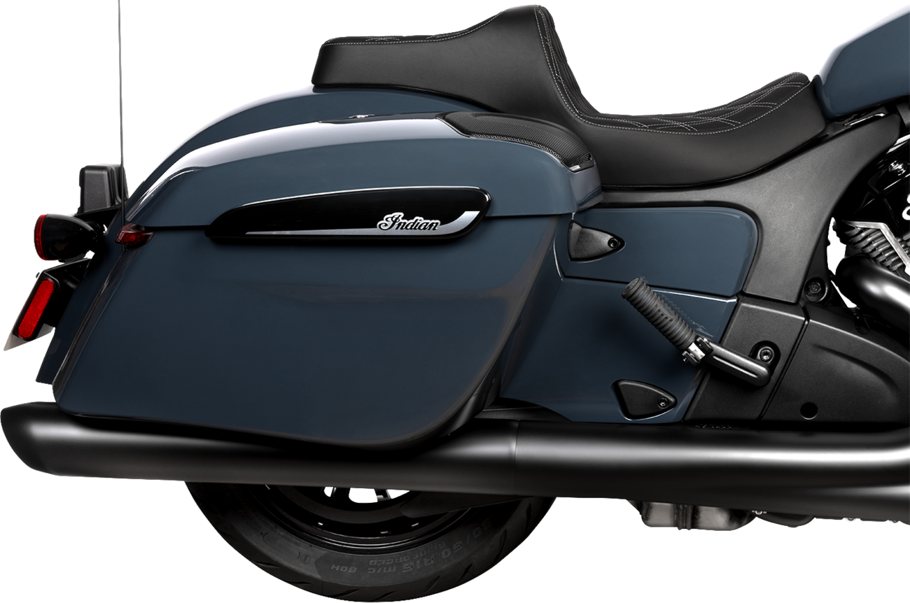 DRAG SPECIALTIES SEATS Predator III 2-Up Seat - Vinyl - Double Diamond - Silver Stitch - Chieftain '25/Challenger '20-'25 4720C