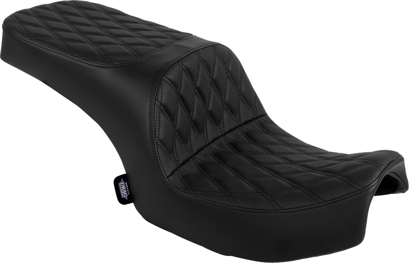 DRAG SPECIALTIES SEATS Freedom Seat - Vinyl - Double Diamond Black Stitch - Challenger '20-'25/Chieftain '25 4722B