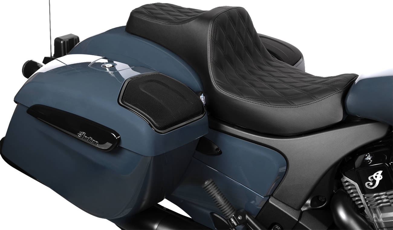 DRAG SPECIALTIES SEATS Predator III 2-Up Seat - Vinyl/Solar Leather - Double Diamond - Chieftain '25/Challenger '20-'25 4720F