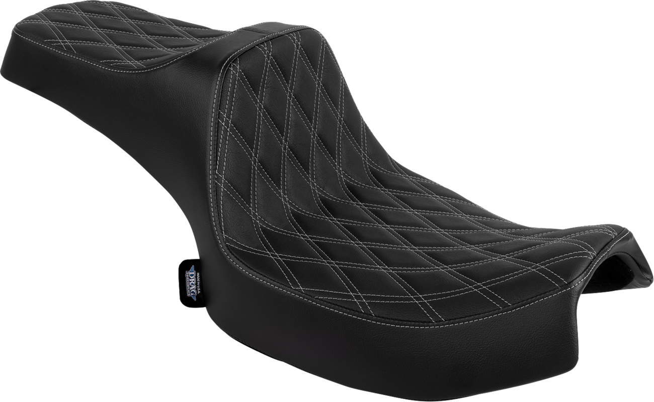 DRAG SPECIALTIES SEATS Freedom Seat - Vinyl/Solar Leather - Double Diamond Black Stitch - Challenger '20-'25/Chieftain '25 4755F