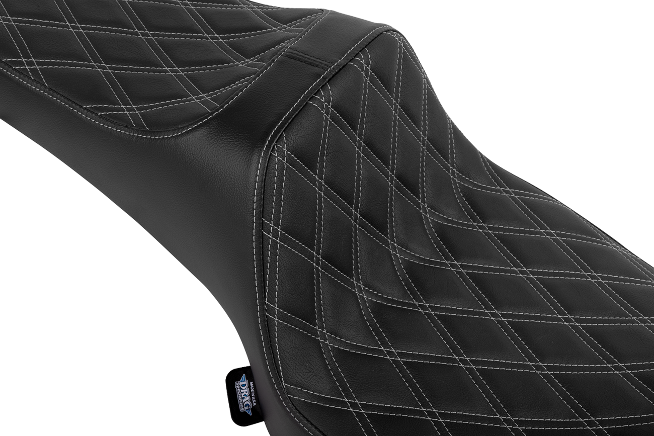 DRAG SPECIALTIES SEATS Freedom Seat - Vinyl/Solar Leather - Double Diamond Black Stitch - Challenger '20-'25/Chieftain '25 4755F