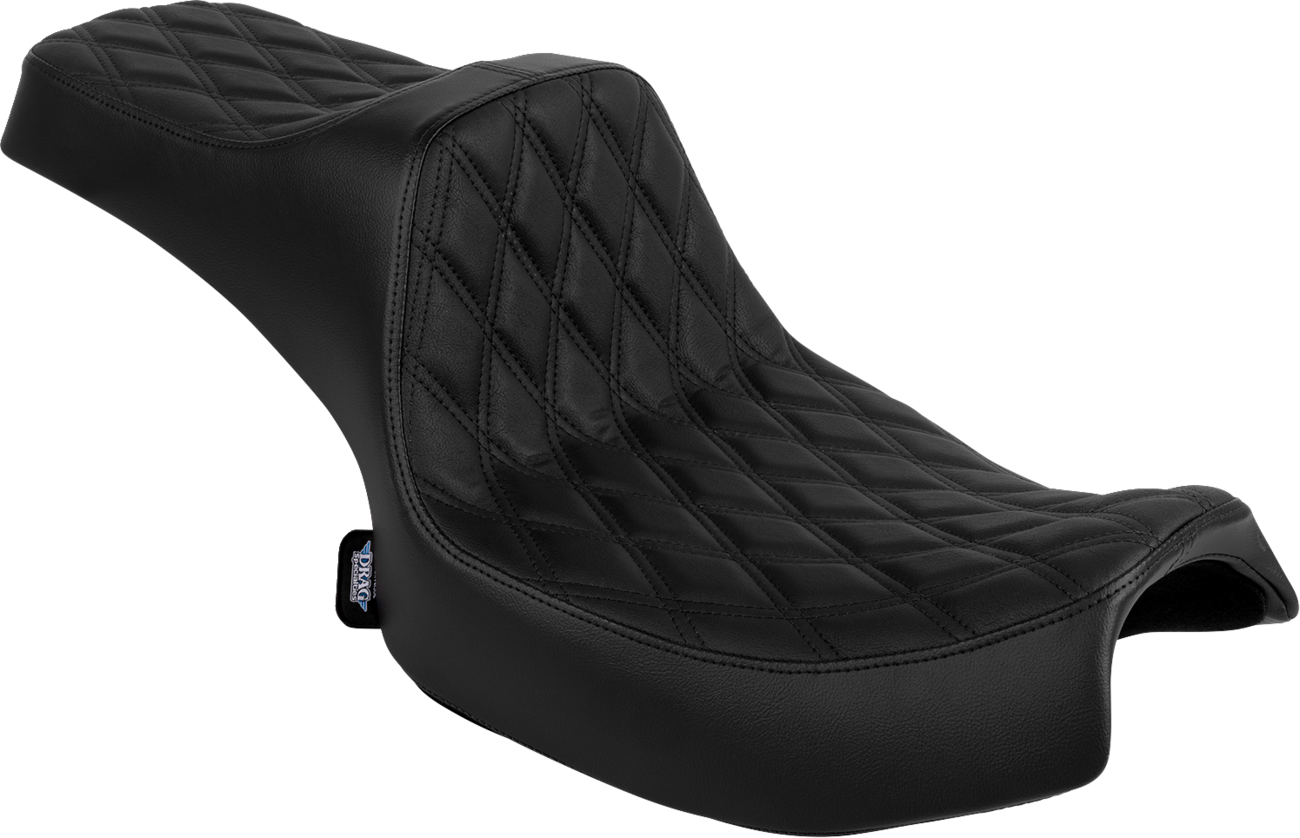 DRAG SPECIALTIES SEATS Predator III 2-Up Seat - Vinyl - Double Diamond - Black Stitch - Chieftain '25/Challenger '20-'25 4720B