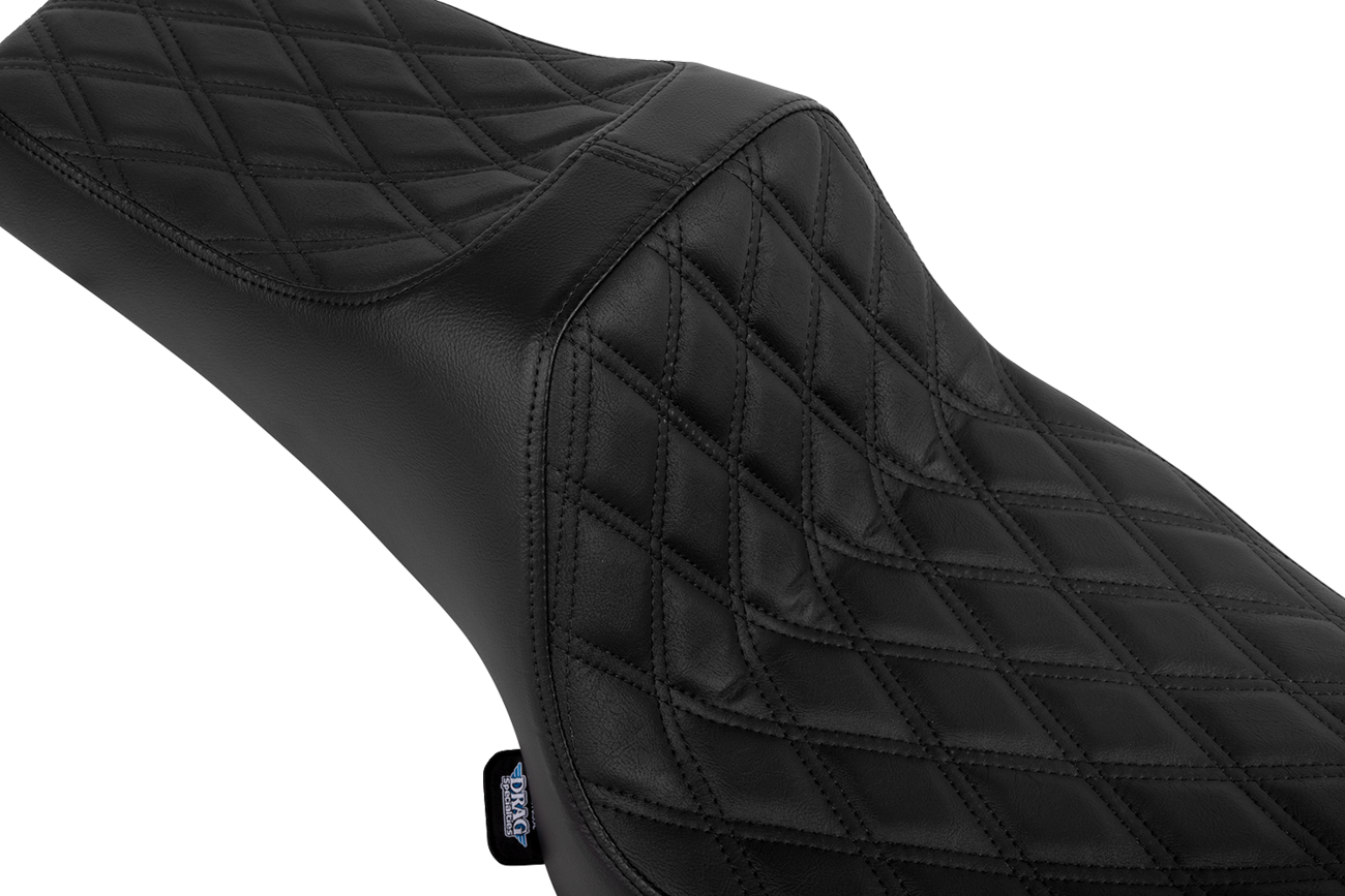 DRAG SPECIALTIES SEATS Predator III 2-Up Seat - Vinyl - Double Diamond - Black Stitch - Chieftain '25/Challenger '20-'25 4720B